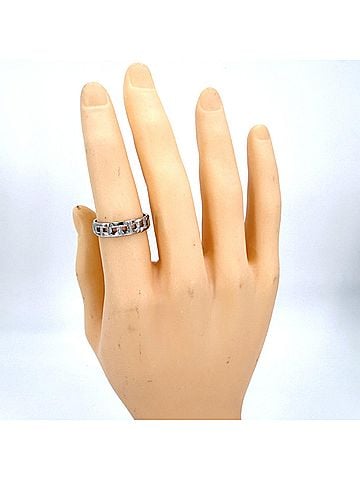 Tiffany & Co. Tiffany &amp; Co. Women's T True Narrow Ring, Jewelry Accessory, Au750 18K White Gold, Approx. 6.2g (view 2)