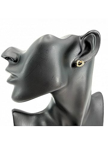 Tiffany & Co. Tiffany &amp; Co. Women's Elsa Peretti Open Heart Stud Earrings, Jewelry, Accessory, 18K Yellow Gold (Au750), Diamond, Approx. 2.9g (view 2)