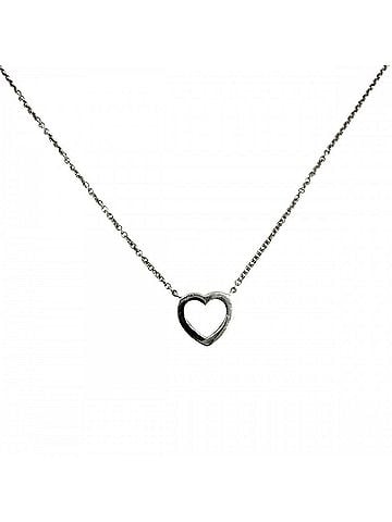 Tiffany & Co. Tiffany &amp; Co. Metro Heart Necklace for Women, 18K White Gold (Au750), Pink Sapphire, Silver Clasp, Approx. 2.0g (view 2)