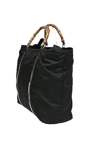 Gucci Convertible Bamboo Zip Tote Nylon Black Nylon Tote Bag Bag (view 2)