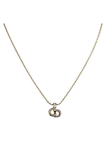Dior Cd Pendant Metal And Crystals Gold Metal Necklace Jewelry (view 1)