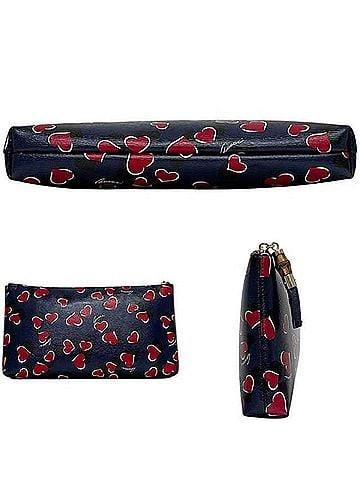 Gucci Gucci Pouch with Tassel, Bamboo, 338815 520981, GUCCI Leather, Navy Blue, Women's (view 2)