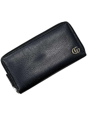 Gucci Gucci Round Long Wallet GG Marmont 428736 2184 GUCCI Leather Black (view 1)