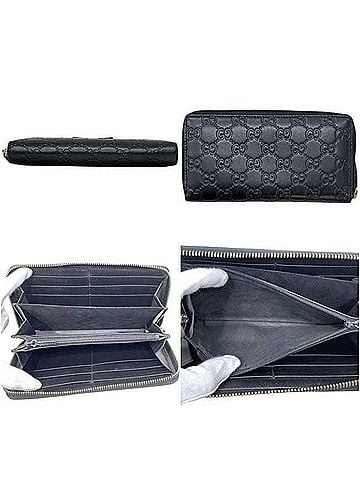 Gucci Gucci Round Long Wallet GG Shima 388680 2091 GUCCI Leather Black Ribbon (view 2)