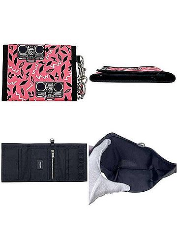 Yves Saint Laurent Yves Saint Laurent Saint Laurent Paris Tri-fold Wallet with Velcro Closure, 586279, Nylon, Pink, Chain (view 2)
