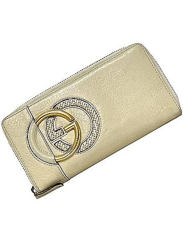 Gucci Gucci Long Wallet, Round Interlocking Design, 309972 534638, GUCCI Leather, Beige, Unisex (view 1)