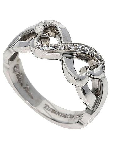 Tiffany & Co. Tiffany &amp; Co. Double Heart Diamond Ring, 18K White Gold, Women's. (view 1)