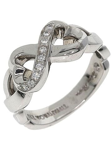 Tiffany & Co. Tiffany &amp; Co. Double Heart Diamond Ring, 18K White Gold, Women's. (view 2)