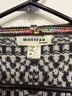 Monteau Aztec Or Tribal Print Stripes Multi Color Black White Coat Size M - photo 3