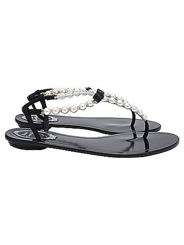 Rene Caovilla René Caovilla Pearl Embellished Flat Sandals (view 1)
