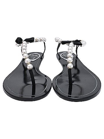 Rene Caovilla René Caovilla Pearl Embellished Flat Sandals (view 2)