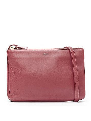 Céline Celine red gold zip triple pouch bag (view 1)