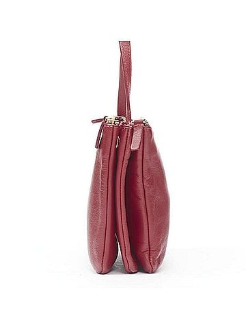 Céline Celine red gold zip triple pouch bag (view 2)