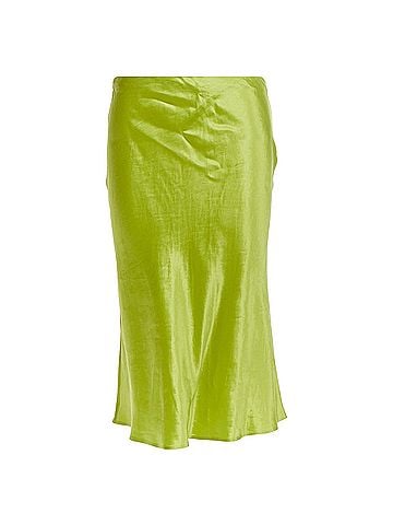 Prada Prada fern green satin triangle padded logo trailing skirt (view 1)