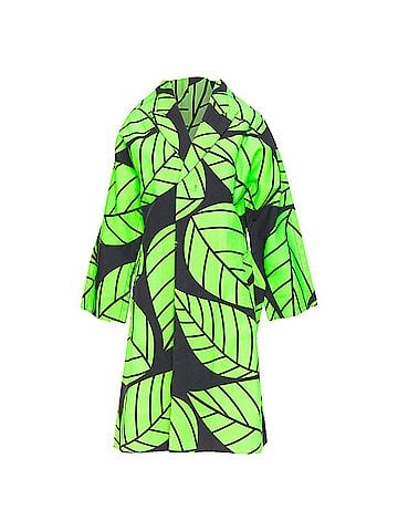 Comme des Garçons Comme des Garcons leaf print 2D oversized structured canvas coat (view 1)