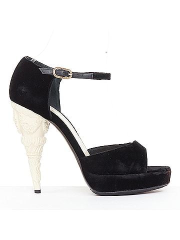 Chanel Chanel Corinthian Column architectural heel velvet platform sandals (view 1)