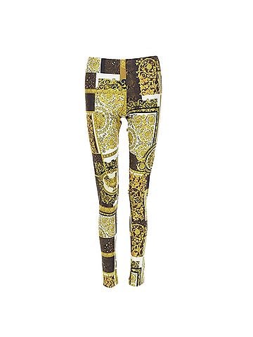 Versace Versace black gold brown stretchy leggings (view 1)