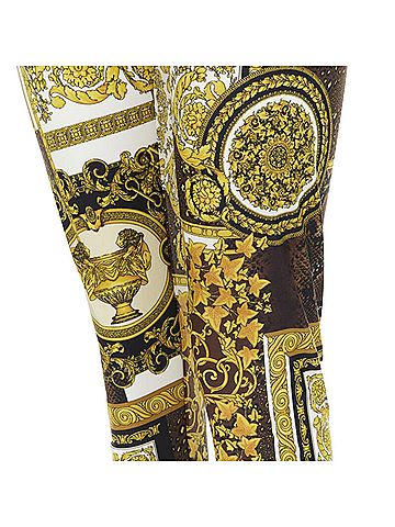 Versace Versace black gold brown stretchy leggings (view 2)