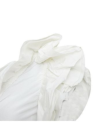 Lanvin Lanvin white cotton wrap tiered ruffle dress (view 2)