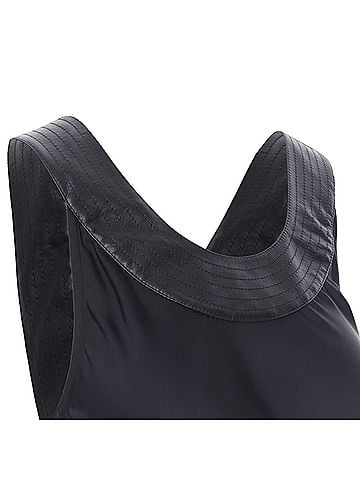 Victoria Beckham Victoria Beckham heavy satin leather collar bias dress (view 2)