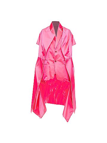 Comme des Garçons Comme des Garcons Trompe Loeil fuchsia pink layered coat (view 1)