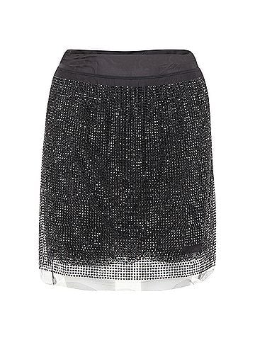 Prada Prada black crystal strass embellished tulle mesh lace mini skirt (view 1)