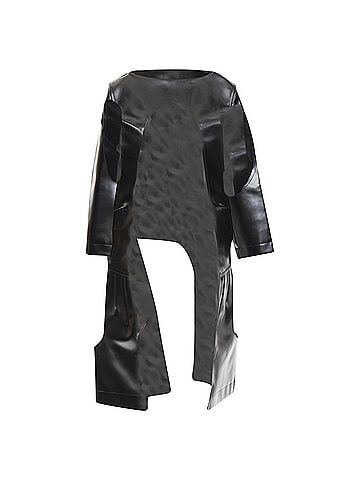 Comme des Garçons Comme des Garcons black faux leather open frame cut out top (view 1)