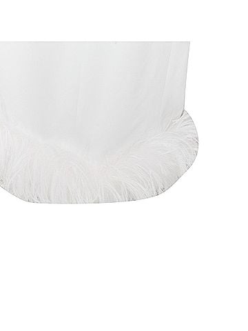 Miu Miu Miu Miu Bridal white viscose stretch cady feather hem slip dress (view 2)