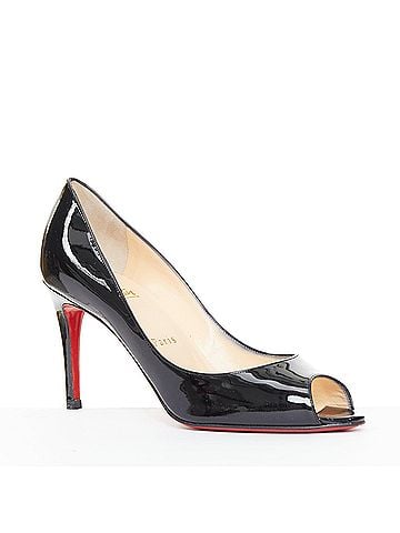 Christian Louboutin Christian Louboutin You You black patent leather peep toe heels (view 1)