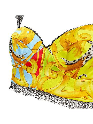 Versace Versace print lace boned bustier top (view 2)