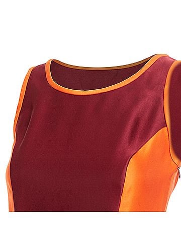 Miu Miu Miu Miu Sportif geometric silk satin panelled dress (view 2)