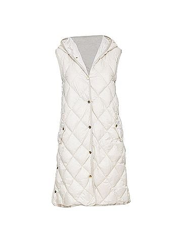 Max Mara Max Mara quilted hooded light grey winter vest (view 1)