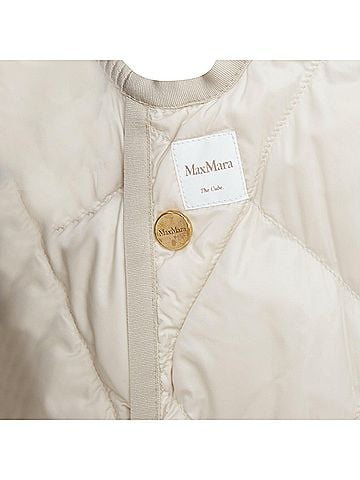 Max Mara Max Mara quilted hooded light grey winter vest (view 2)