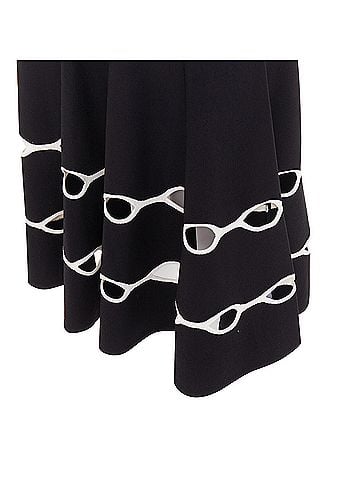 Alexander McQueen Alexander McQueen black viscose knit white openwork dress (view 2)