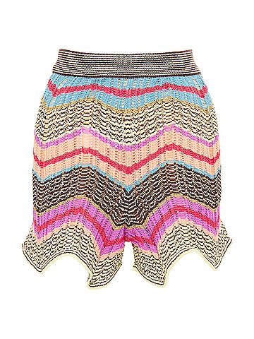 Missoni M Missoni multicolor chevron zig zag cotton crochet shorts (view 1)