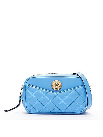 Versace Versace blue lambskin quilted gold Medusa chain bag (view 1)