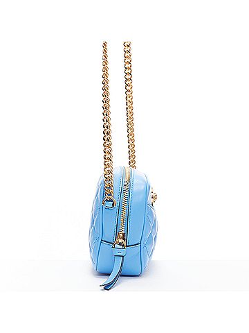 Versace Versace blue lambskin quilted gold Medusa chain bag (view 2)