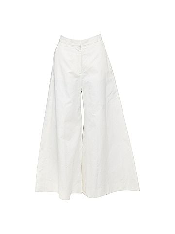 Stella McCartney Stella McCartney off white woven pleated wide leg culottes (view 1)