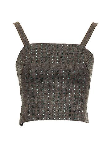 Miu Miu Miu Miu fleece wool green crystal bustier top (view 1)