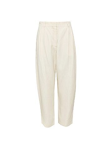 Stella McCartney Stella McCartney high rise pleated beige cropped trousers (view 1)