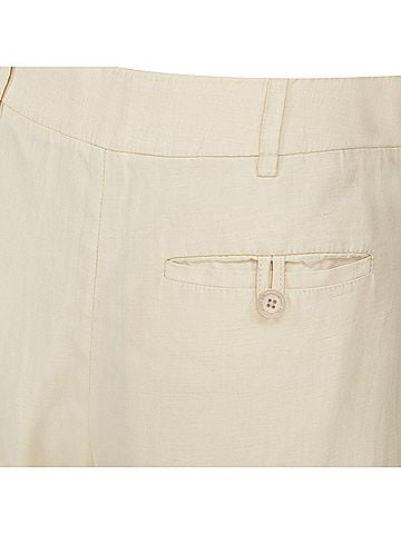 Stella McCartney Stella McCartney high rise pleated beige cropped trousers (view 2)