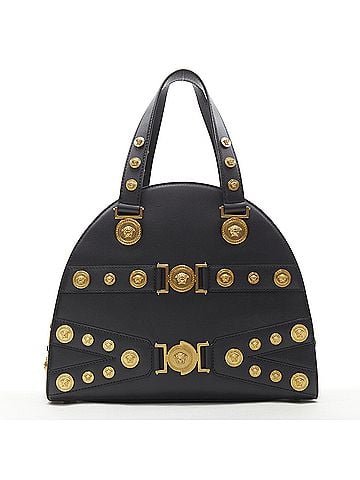 Versace Versace gold Medusa stud bondage bowling bag (view 1)