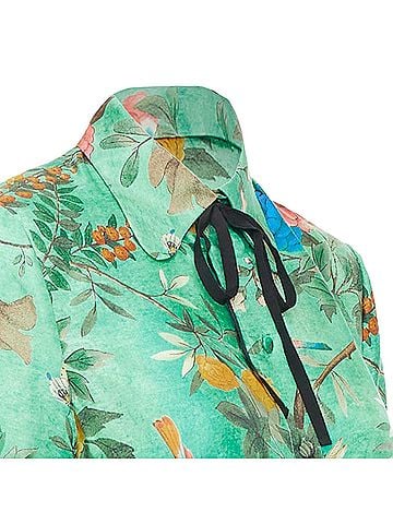 Gucci Gucci floral silk pussy bow blouse top (view 2)