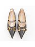 Gucci 100% Leather Black Gucci 2020 Black Leather Deva Flats Size EU 38 - photo 1