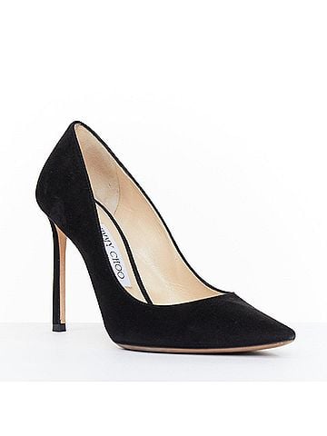Jimmy Choo Jimmy Choo Romy 100 Black Suede Pointed Toe Pumps (view 2)