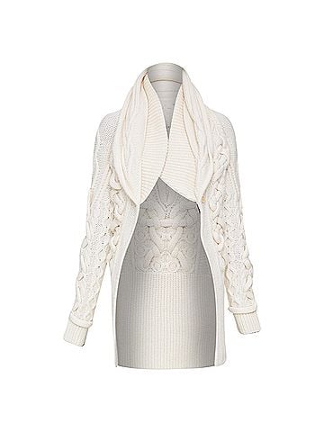 Givenchy Givenchy chunky cable knit cream cowl neck cardigan (view 1)
