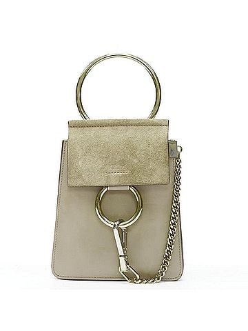 Chloé Chloe Faye gold bangle ring chained crossbody suede bag (view 1)