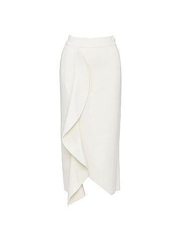 Alexander McQueen Alexander McQueen ivory viscose knit ruffle asymmetric skirt (view 1)