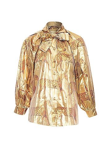 Gucci Gucci animal print pussy bow shirt blouse (view 1)