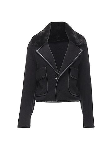 Dsquared2 Dsquared mink fur collar leather trim cotton wool jacket (view 1)